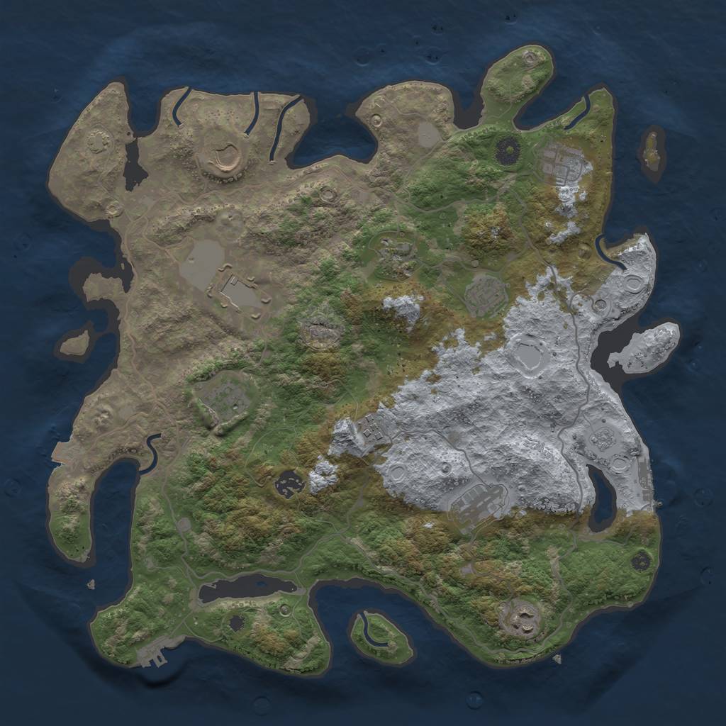 Rust Map: Procedural Map, Size: 4000, Seed: 903197228, 18 Monuments