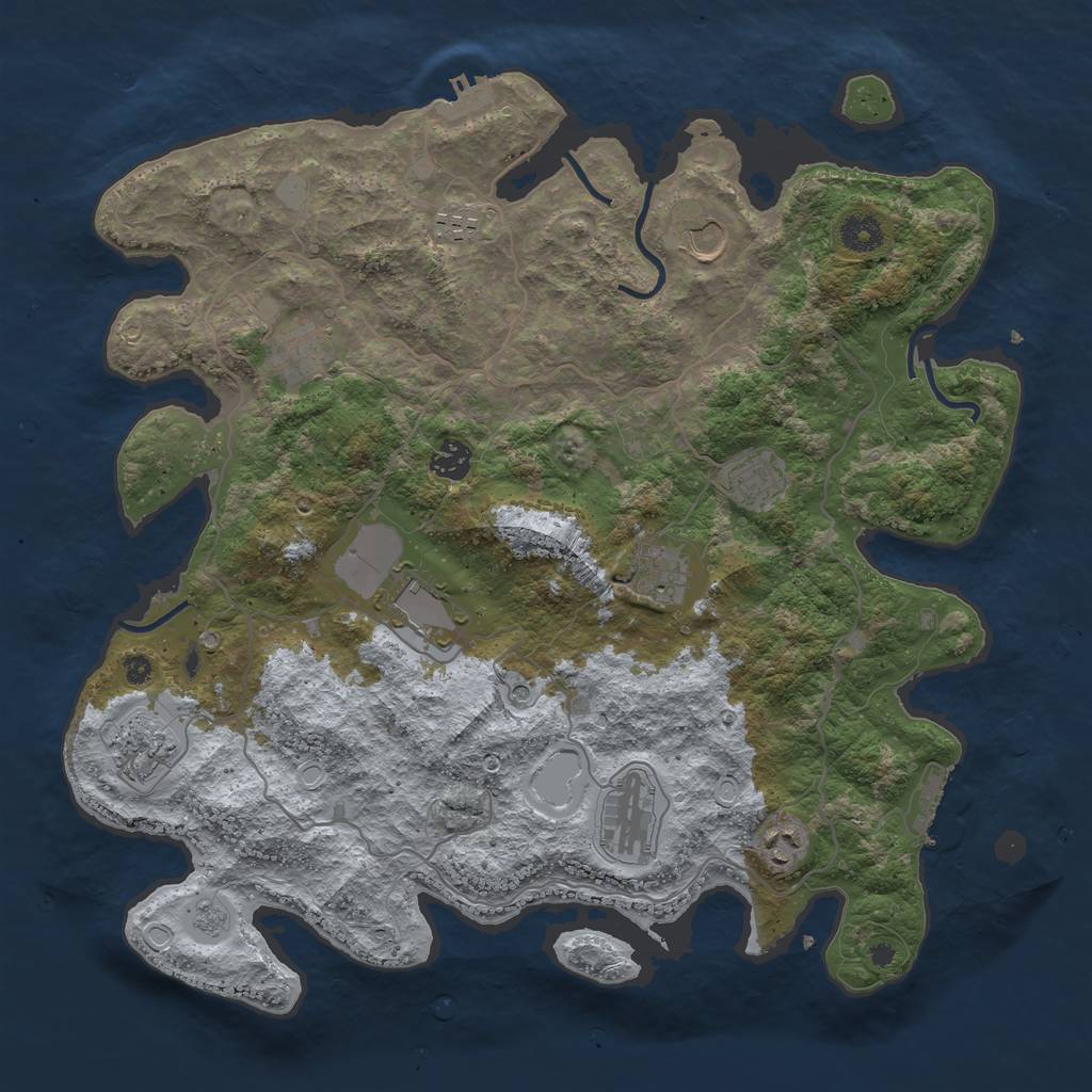 Rust Map: Procedural Map, Size: 4000, Seed: 182641, 19 Monuments