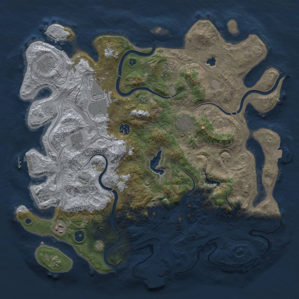 Rust Map: Procedural Map, Size: 4250, Seed: 2044517830, 15 Monuments