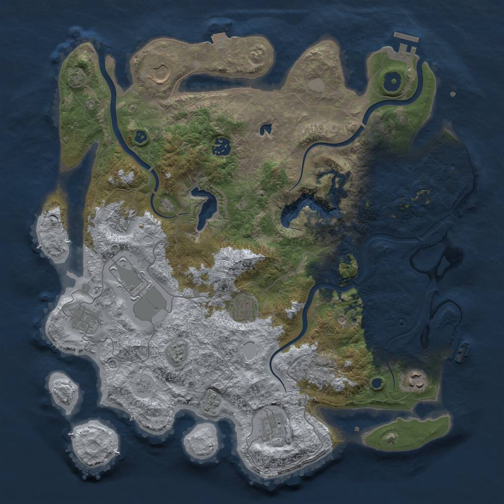 Rust Map: Procedural Map, Size: 4000, Seed: 649759114, 15 Monuments