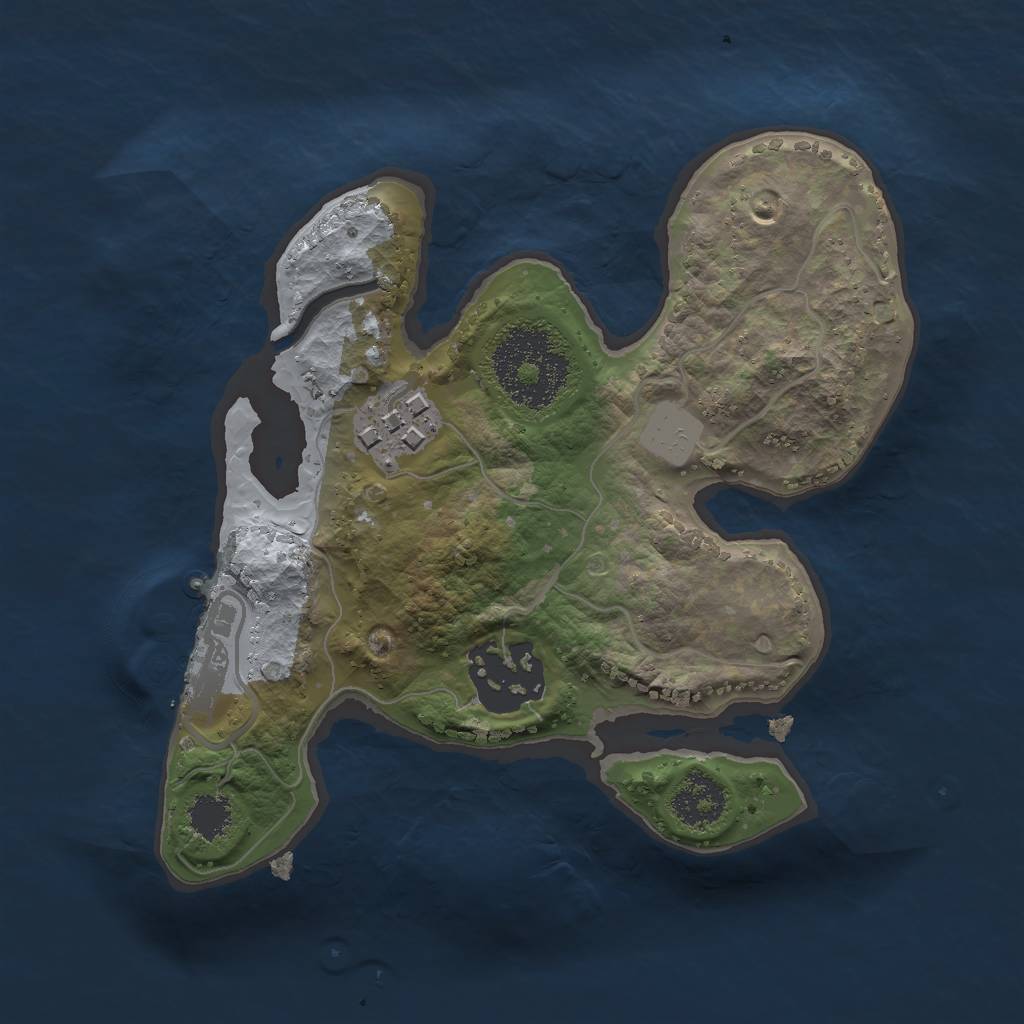 Rust Map: Procedural Map, Size: 2000, Seed: 100591420, 6 Monuments