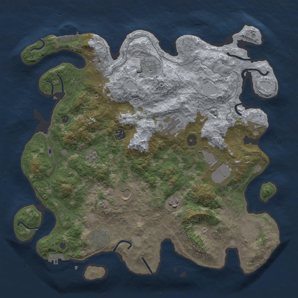 Rust Map: Procedural Map, Size: 4000, Seed: 568578367, 18 Monuments