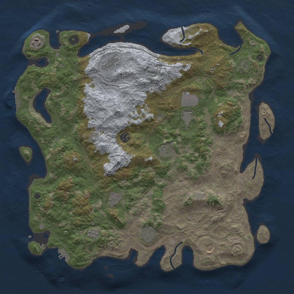 Rust Map: Procedural Map, Size: 4500, Seed: 1656476407, 16 Monuments