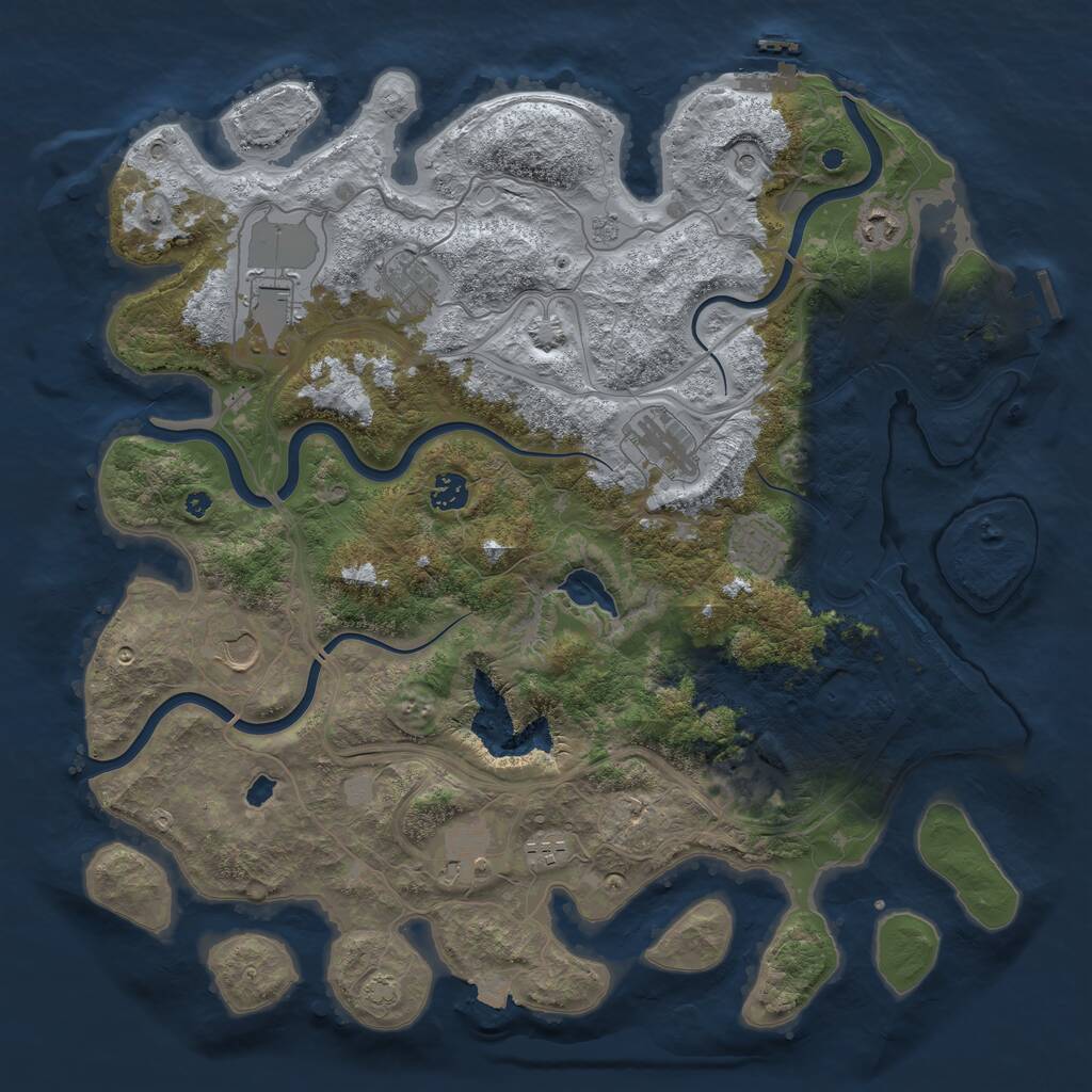 Rust Map: Procedural Map, Size: 4250, Seed: 677793194, 16 Monuments