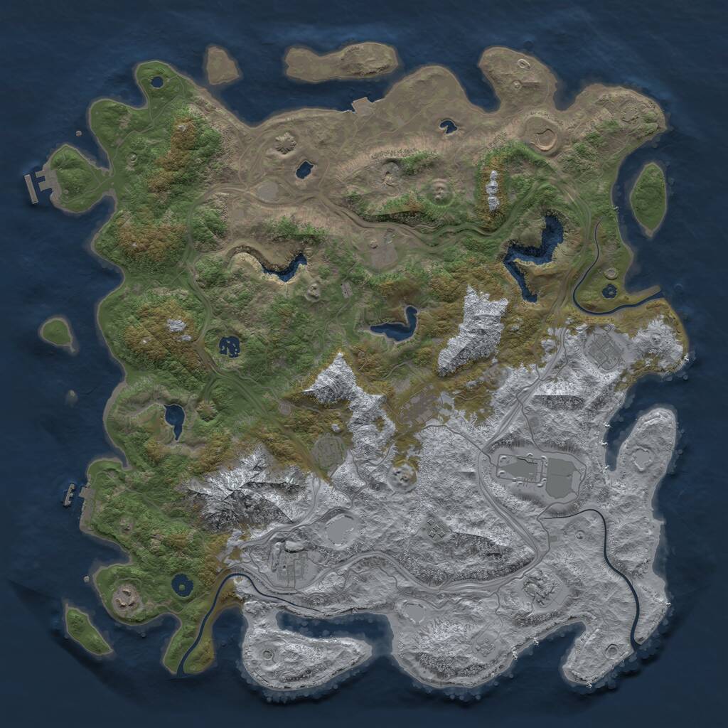 Rust Map: Procedural Map, Size: 5000, Seed: 599192189, 17 Monuments