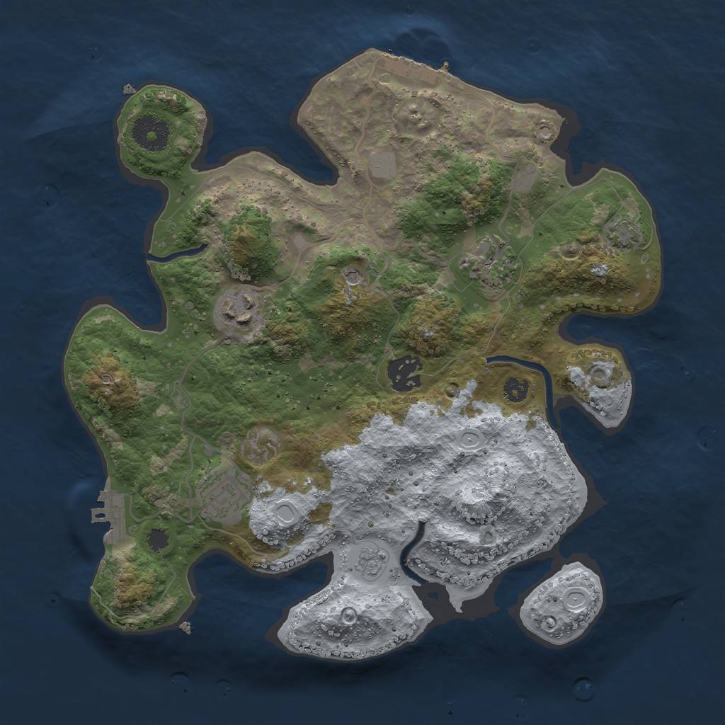 Rust Map: Procedural Map, Size: 3000, Seed: 309667493, 12 Monuments