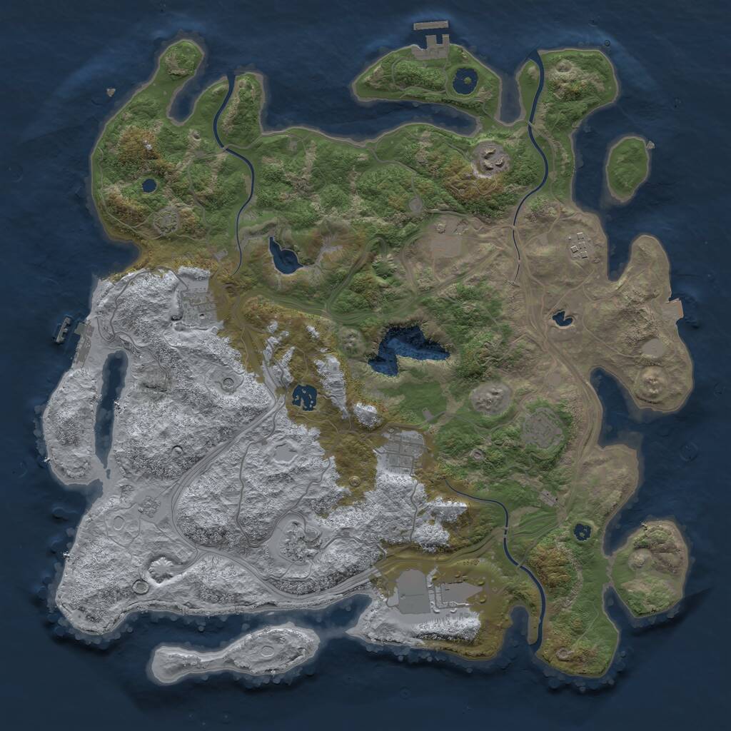 Rust Map: Procedural Map, Size: 4250, Seed: 123436649, 15 Monuments