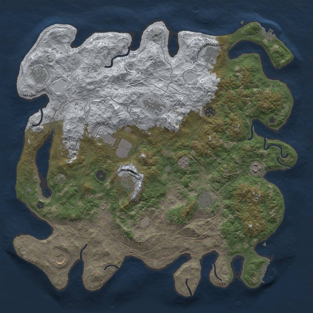 Rust Map: Procedural Map, Size: 4500, Seed: 2010, 20 Monuments