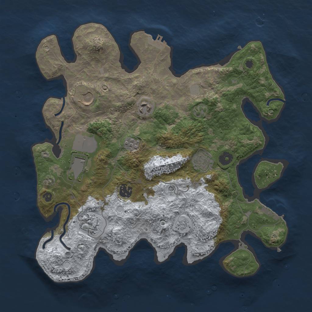 Rust Map: Procedural Map, Size: 3500, Seed: 2022051391, 16 Monuments