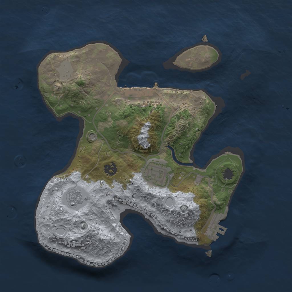 Rust Map: Procedural Map, Size: 2277, Seed: 2147483647, 7 Monuments