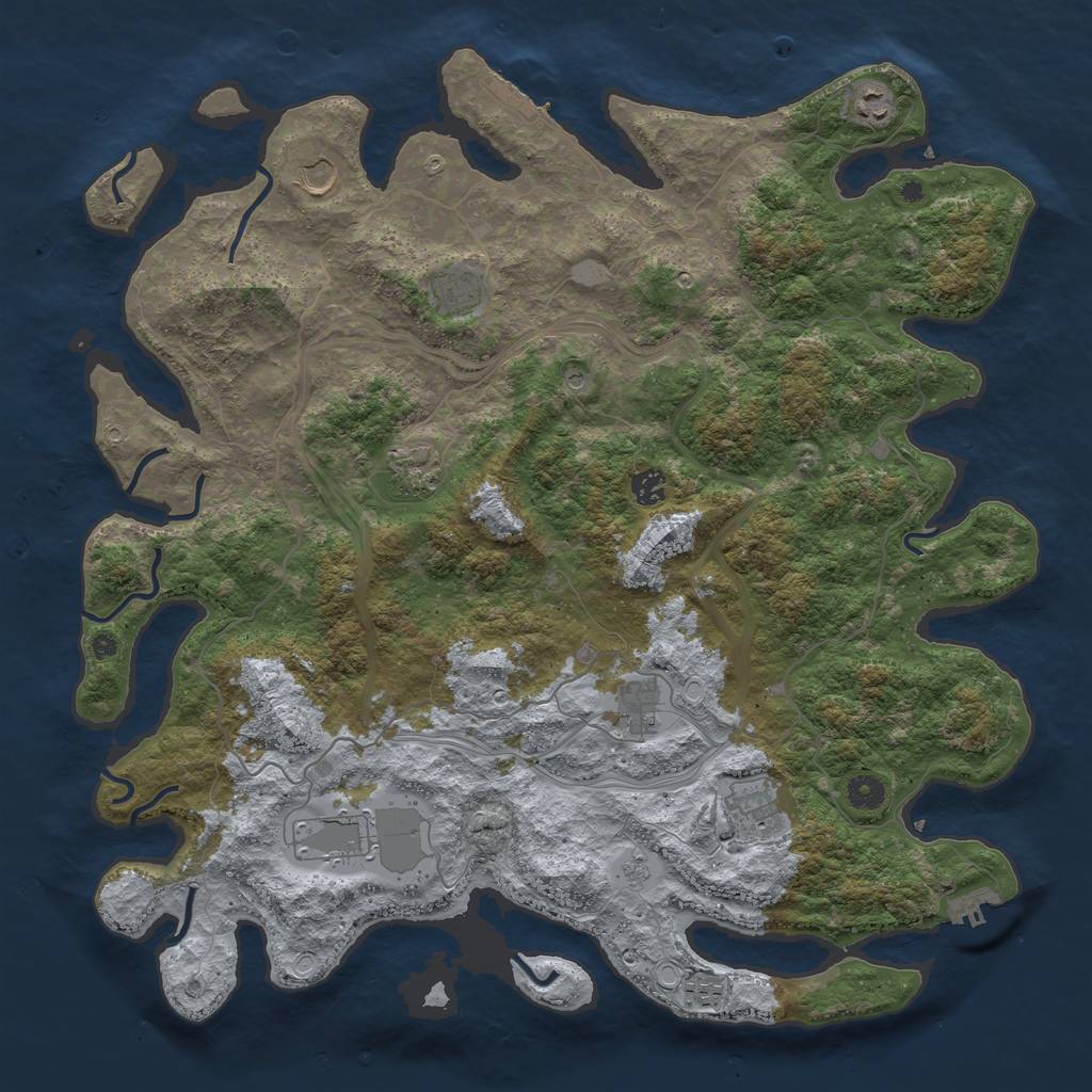 Rust Map: Procedural Map, Size: 4500, Seed: 1325, 18 Monuments