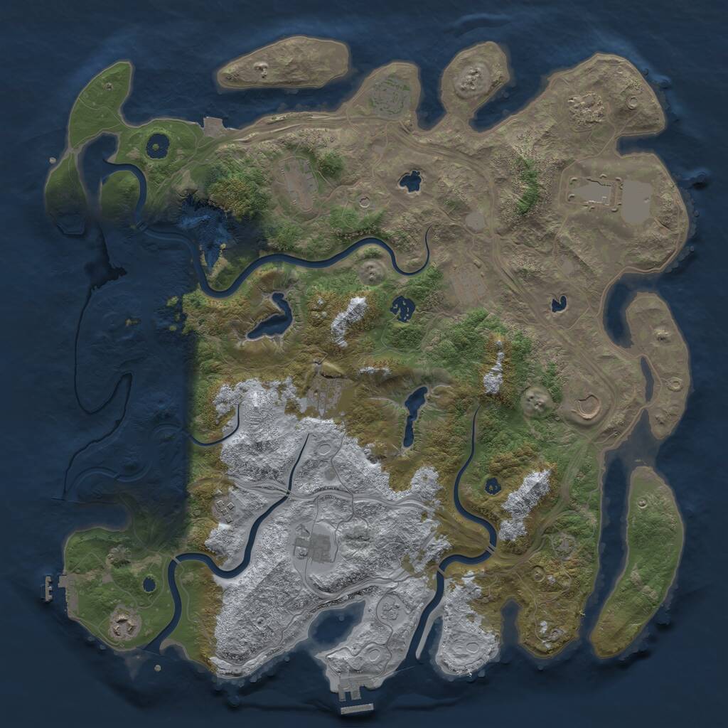Rust Map: Procedural Map, Size: 4500, Seed: 73, 17 Monuments