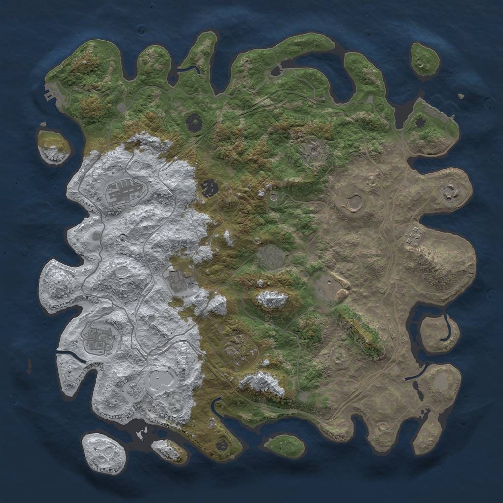 Rust Map: Procedural Map, Size: 4300, Seed: 982567929, 19 Monuments