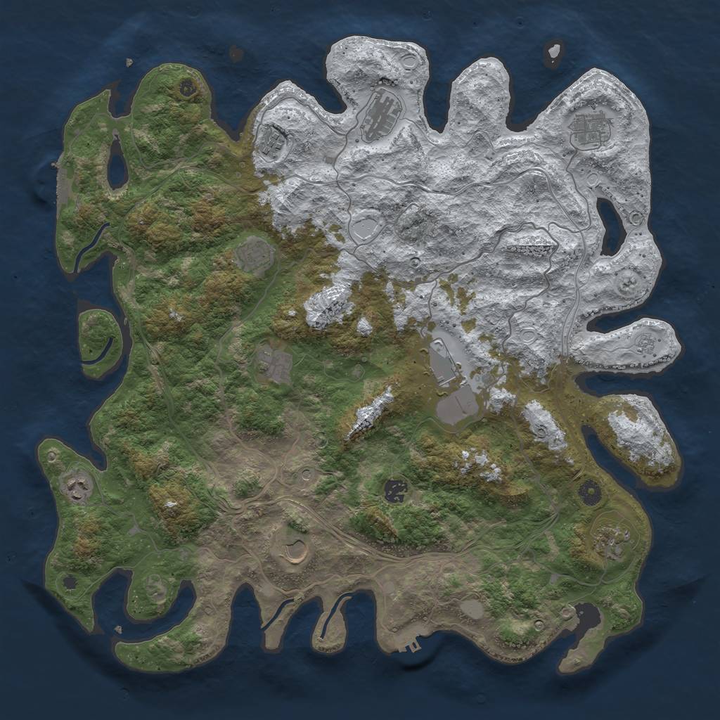 Rust Map: Procedural Map, Size: 4500, Seed: 1737477561, 19 Monuments