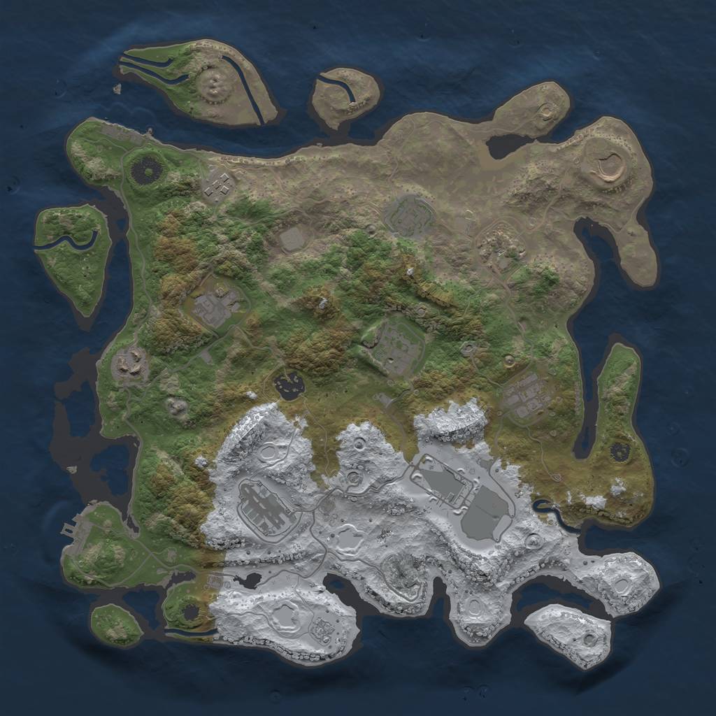 Rust Map: Procedural Map, Size: 3750, Seed: 1954795942, 20 Monuments