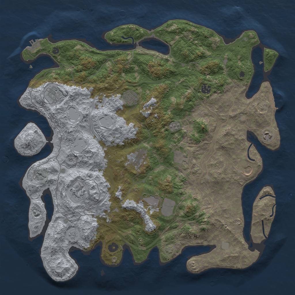 Rust Map: Procedural Map, Size: 4500, Seed: 56546546, 18 Monuments