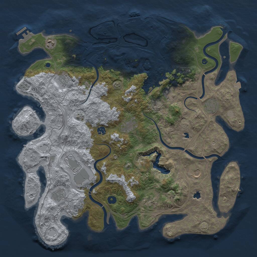Rust Map: Procedural Map, Size: 4500, Seed: 56546546, 17 Monuments