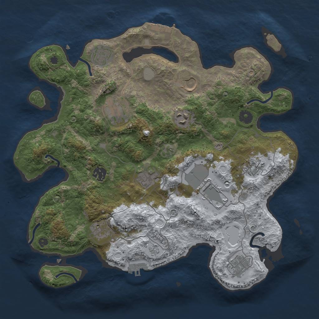 Rust Map: Procedural Map, Size: 3500, Seed: 237639688, 19 Monuments