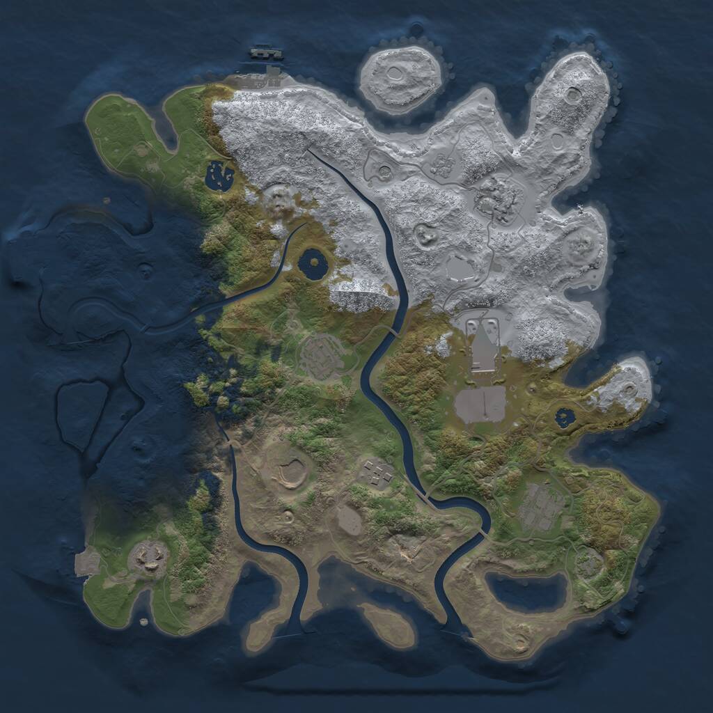 Rust Map: Procedural Map, Size: 3600, Seed: 1394, 14 Monuments
