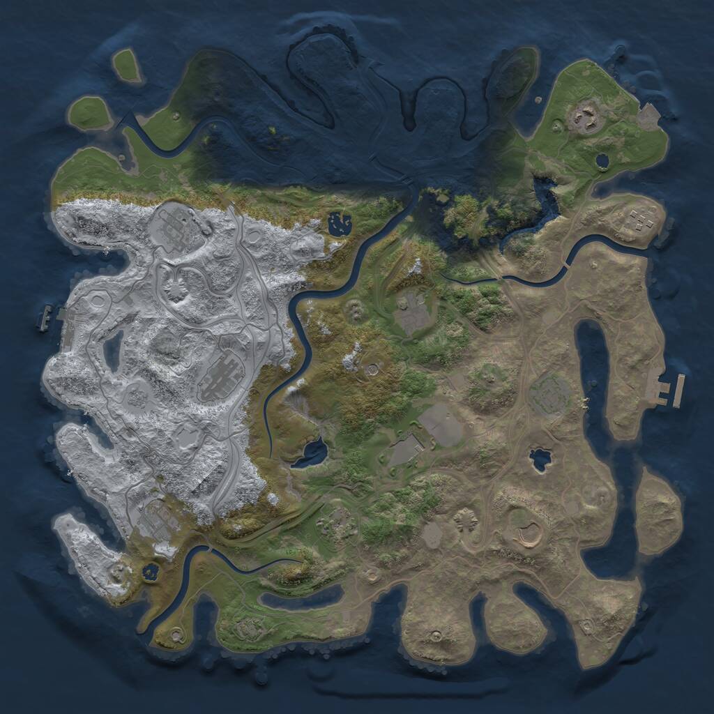 Rust Map: Procedural Map, Size: 4250, Seed: 65469456, 17 Monuments