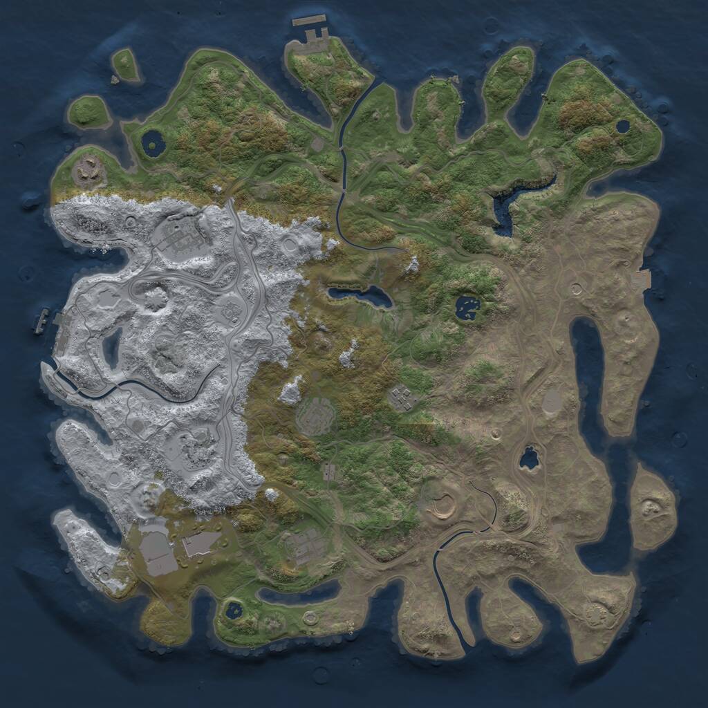 Rust Map: Procedural Map, Size: 4250, Seed: 65469456, 15 Monuments