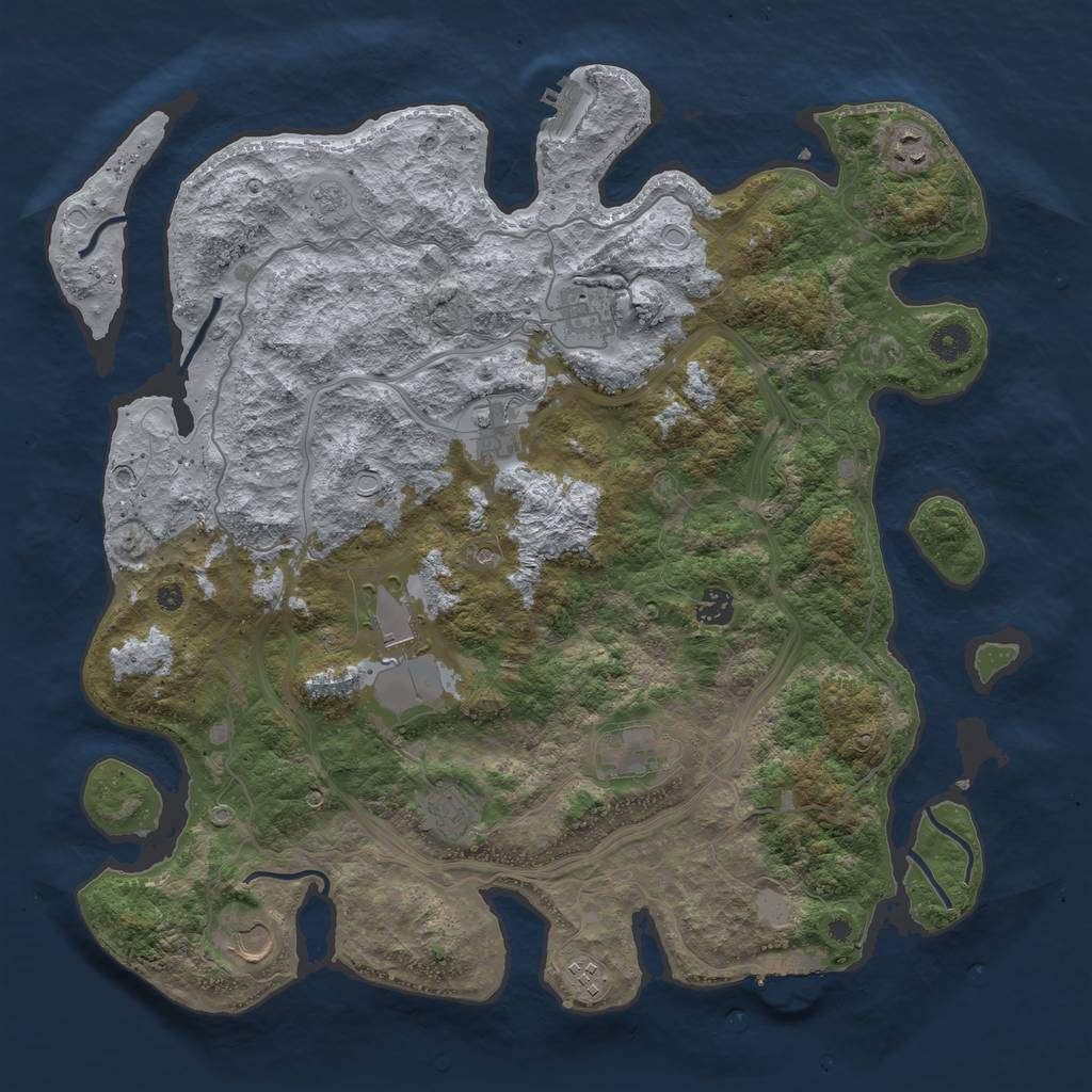 Rust Map: Procedural Map, Size: 4250, Seed: 250441116, 18 Monuments