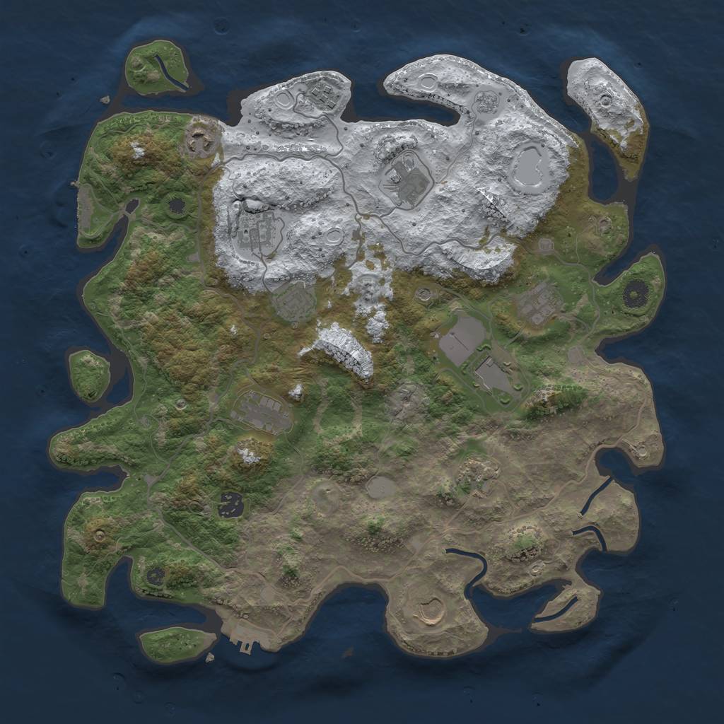 Rust Map: Procedural Map, Size: 4000, Seed: 742221123, 20 Monuments