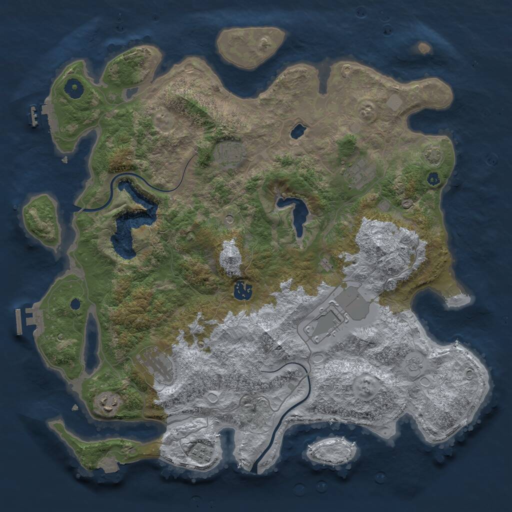 Rust Map: Procedural Map, Size: 4000, Seed: 18547063, 13 Monuments