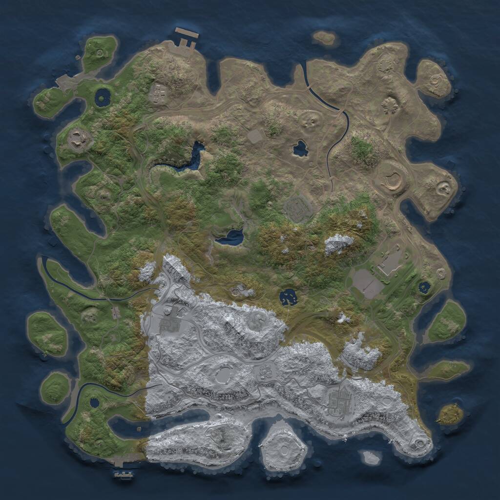 Rust Map: Procedural Map, Size: 4250, Seed: 882156069, 14 Monuments