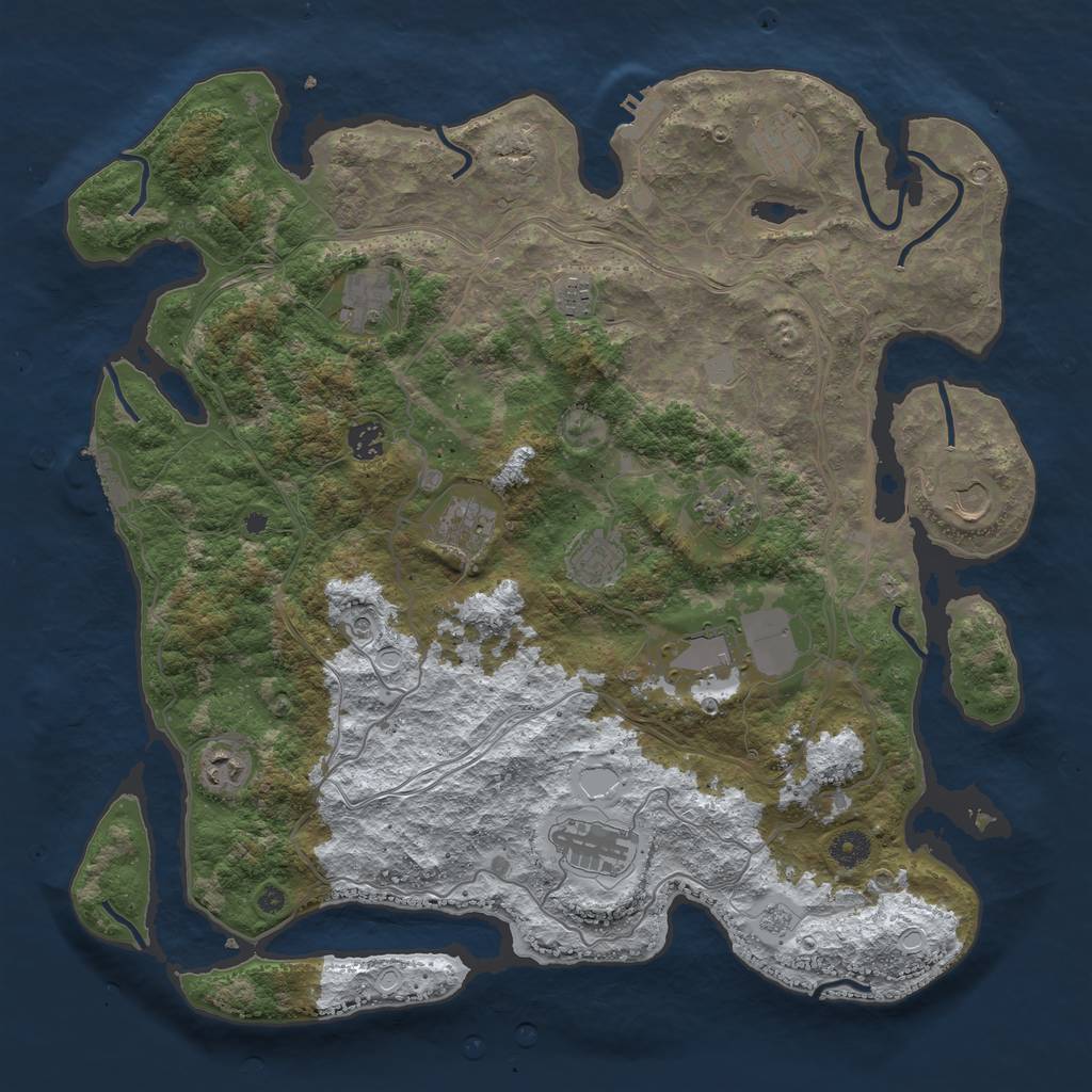 Rust Map: Procedural Map, Size: 4250, Seed: 980445328, 20 Monuments