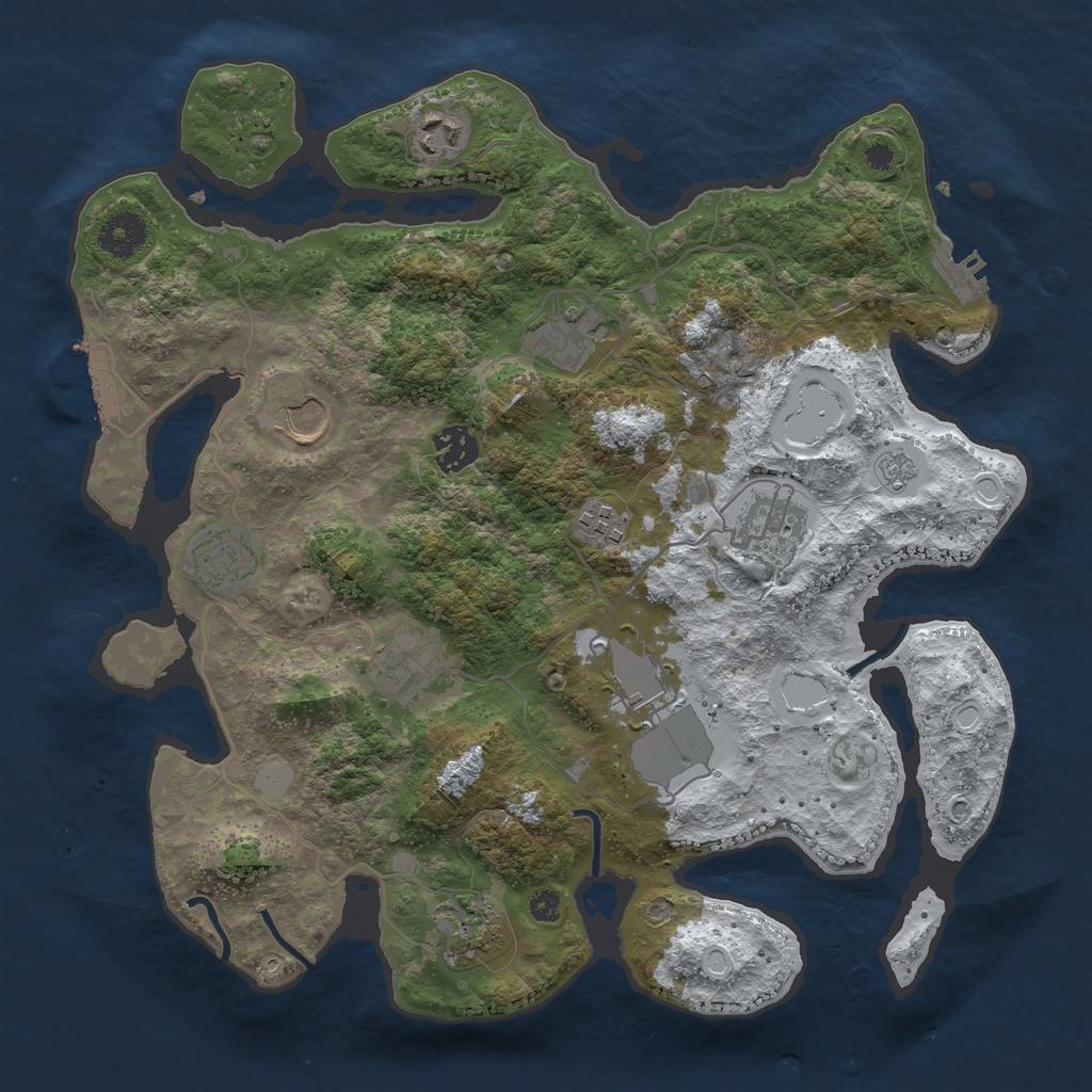 Rust Map: Procedural Map, Size: 3550, Seed: 11018, 18 Monuments