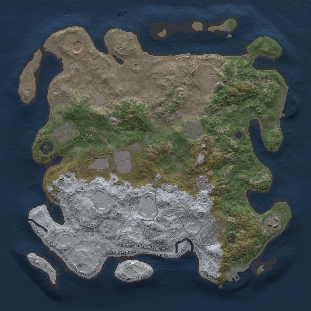 Rust Map: Procedural Map, Size: 3550, Seed: 547467, 17 Monuments