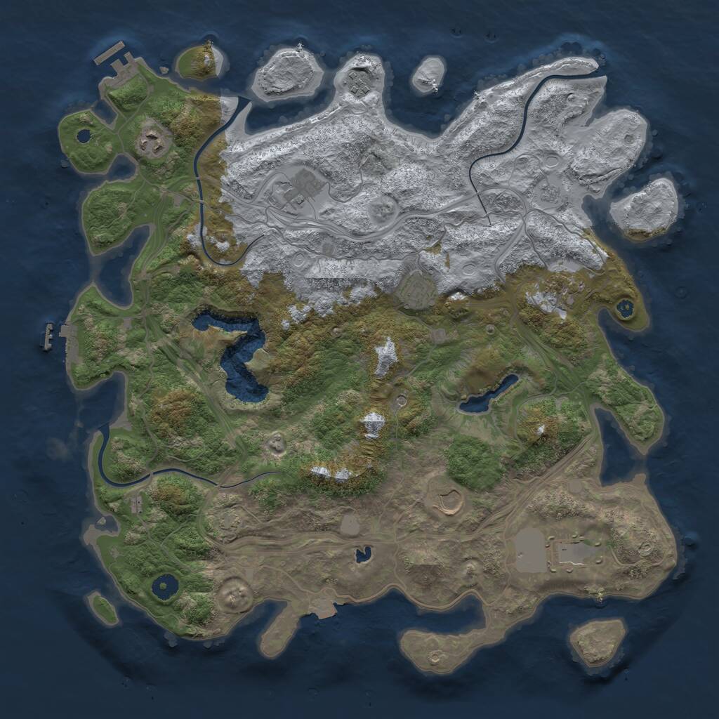 Rust Map: Procedural Map, Size: 4250, Seed: 744281, 13 Monuments