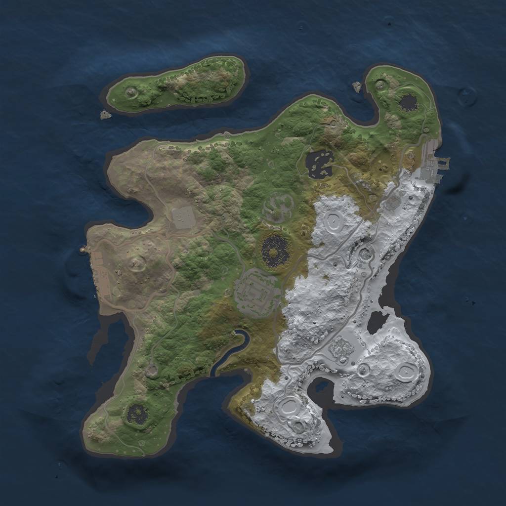 Rust Map: Procedural Map, Size: 2500, Seed: 56937595, 11 Monuments