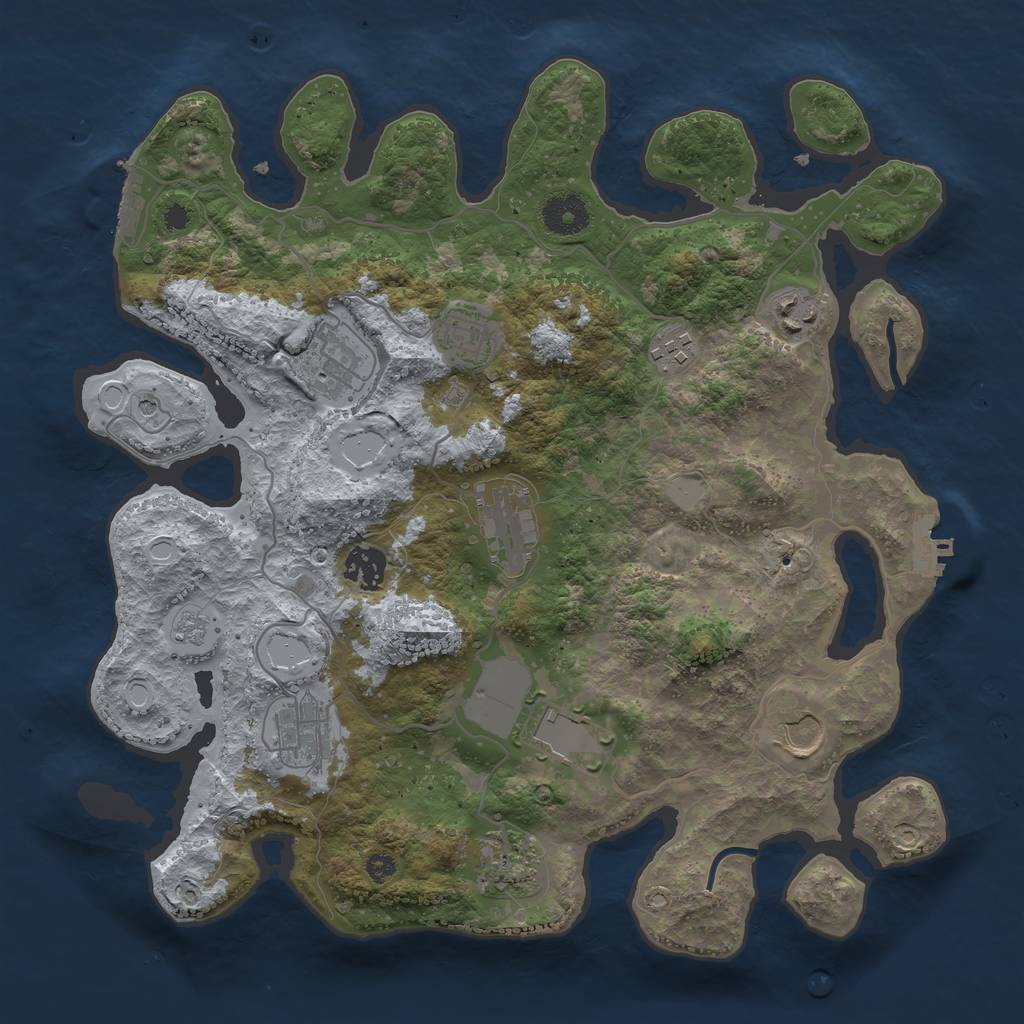 Rust Map: Procedural Map, Size: 3550, Seed: 954712, 19 Monuments