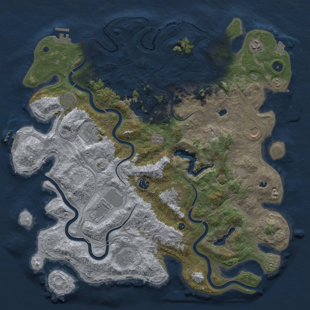 Rust Map: Procedural Map, Size: 4500, Seed: 38006324, 15 Monuments