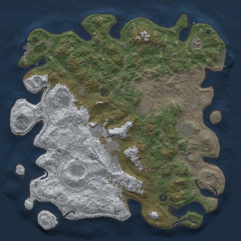 Rust Map: Procedural Map, Size: 4500, Seed: 38006324, 20 Monuments