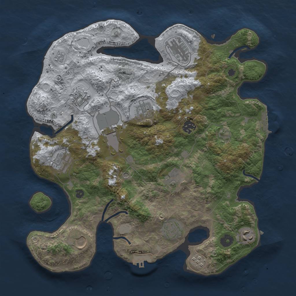 Rust Map: Procedural Map, Size: 3500, Seed: 1454920899, 20 Monuments