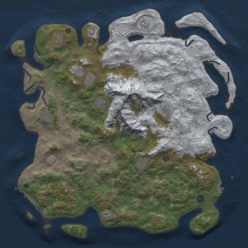 Rust Map: Procedural Map, Size: 5000, Seed: 691269, 20 Monuments