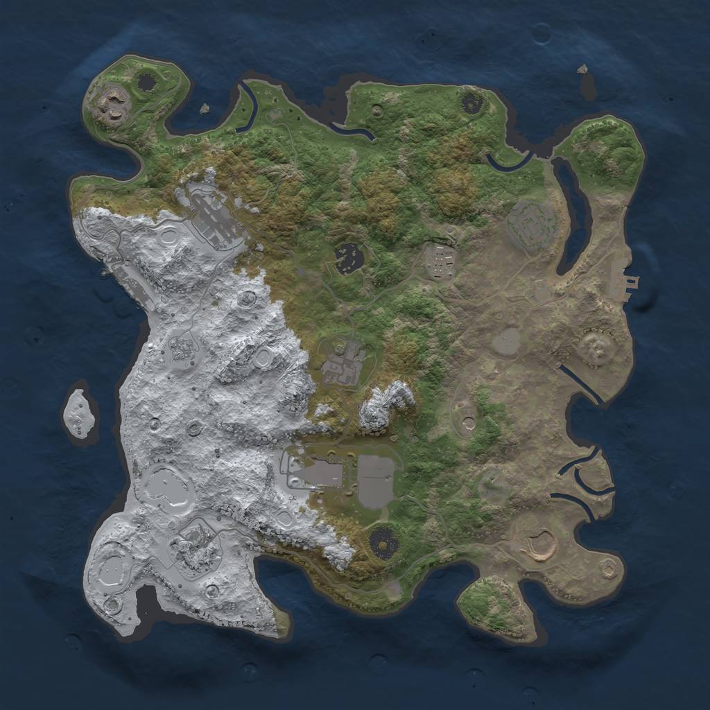 Rust Map: Procedural Map, Size: 3500, Seed: 502464783, 18 Monuments