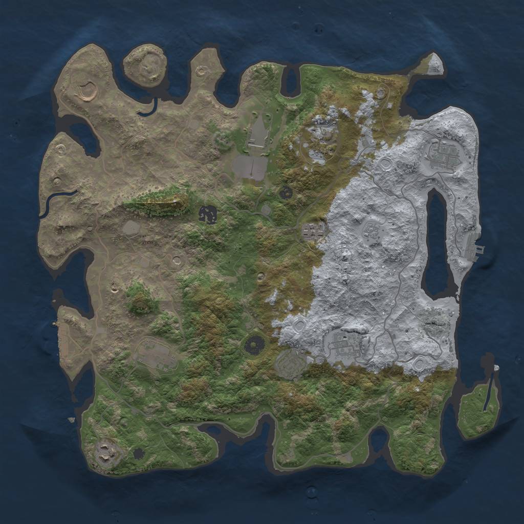 Rust Map: Procedural Map, Size: 4000, Seed: 213052022, 17 Monuments