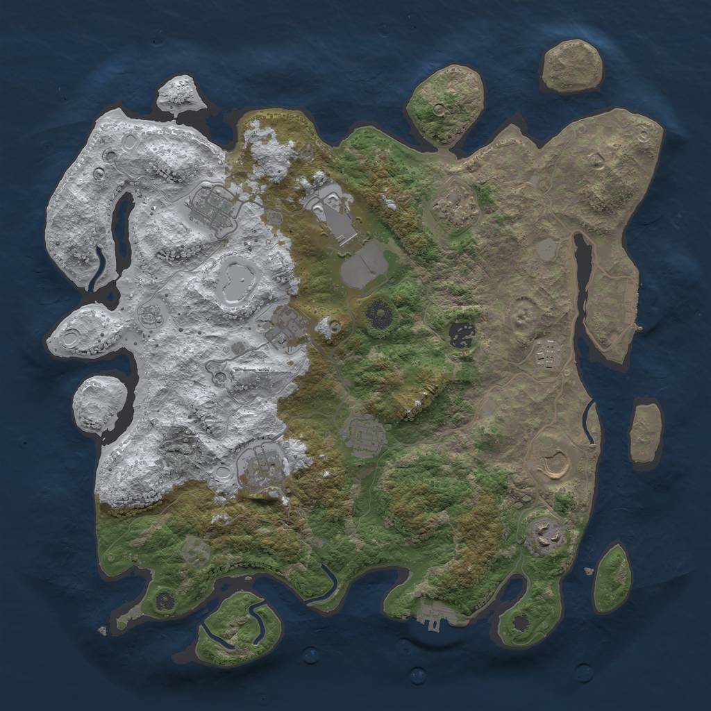 Rust Map: Procedural Map, Size: 3900, Seed: 1014020330, 19 Monuments