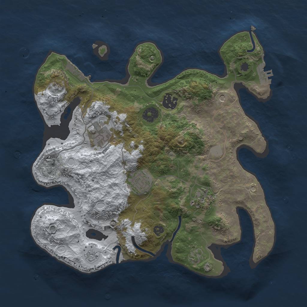 Rust Map: Procedural Map, Size: 3000, Seed: 516922132, 13 Monuments