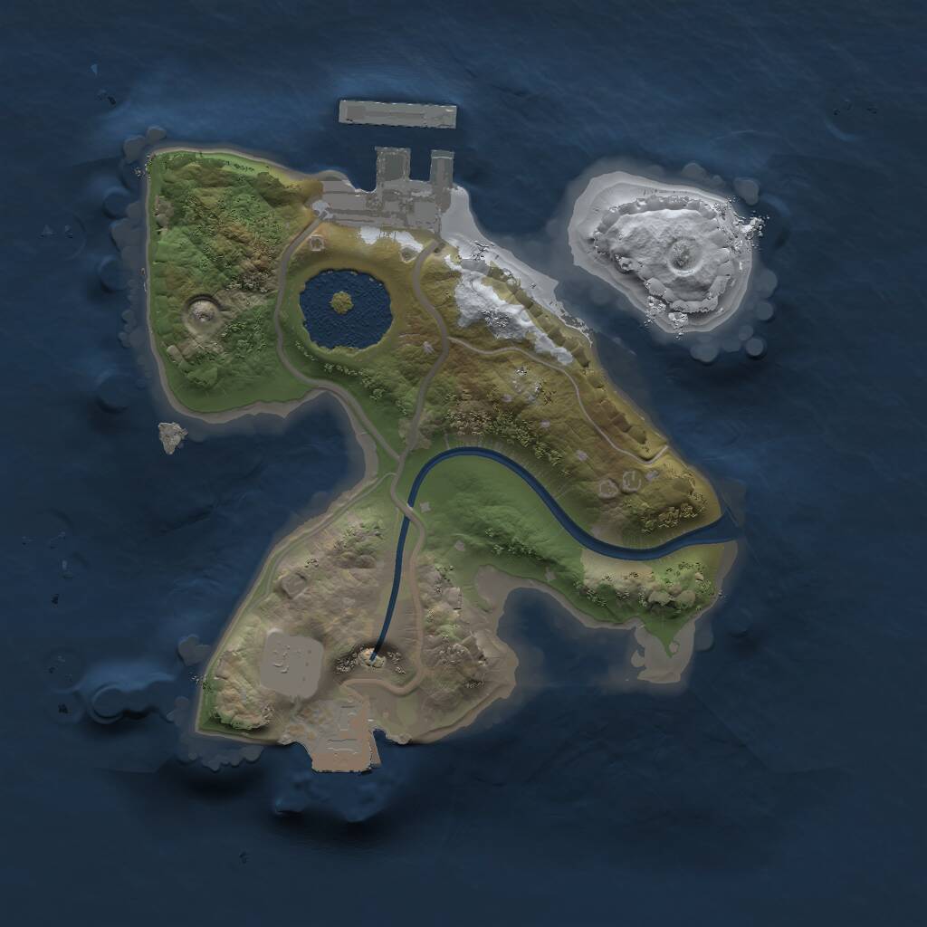 Rust Map: Procedural Map, Size: 1600, Seed: 215487, 2 Monuments