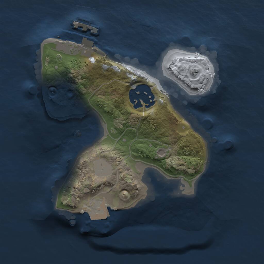 Rust Map: Procedural Map, Size: 1600, Seed: 215487, 3 Monuments