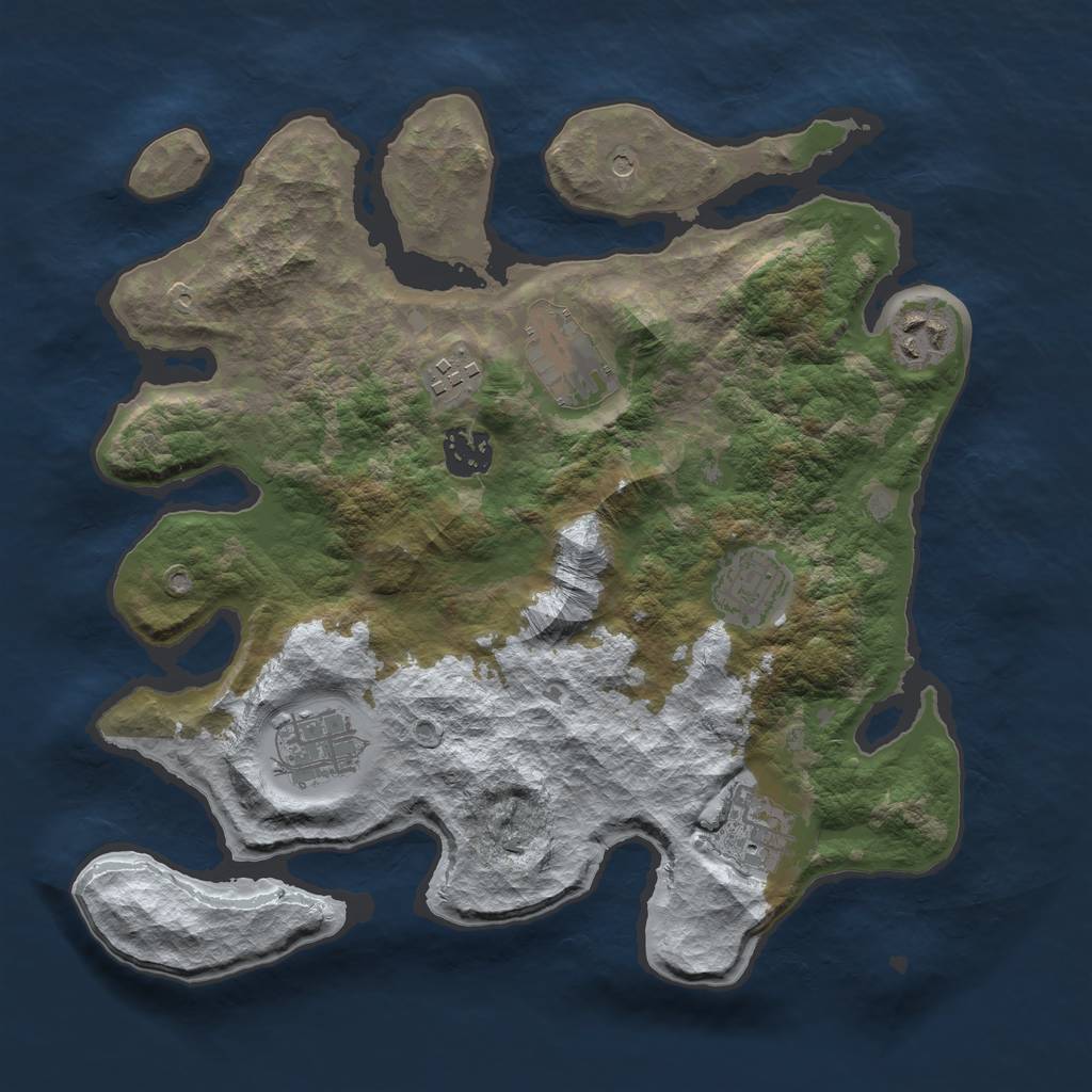 Rust Map: Barren, Size: 3200, Seed: 818005481, 10 Monuments