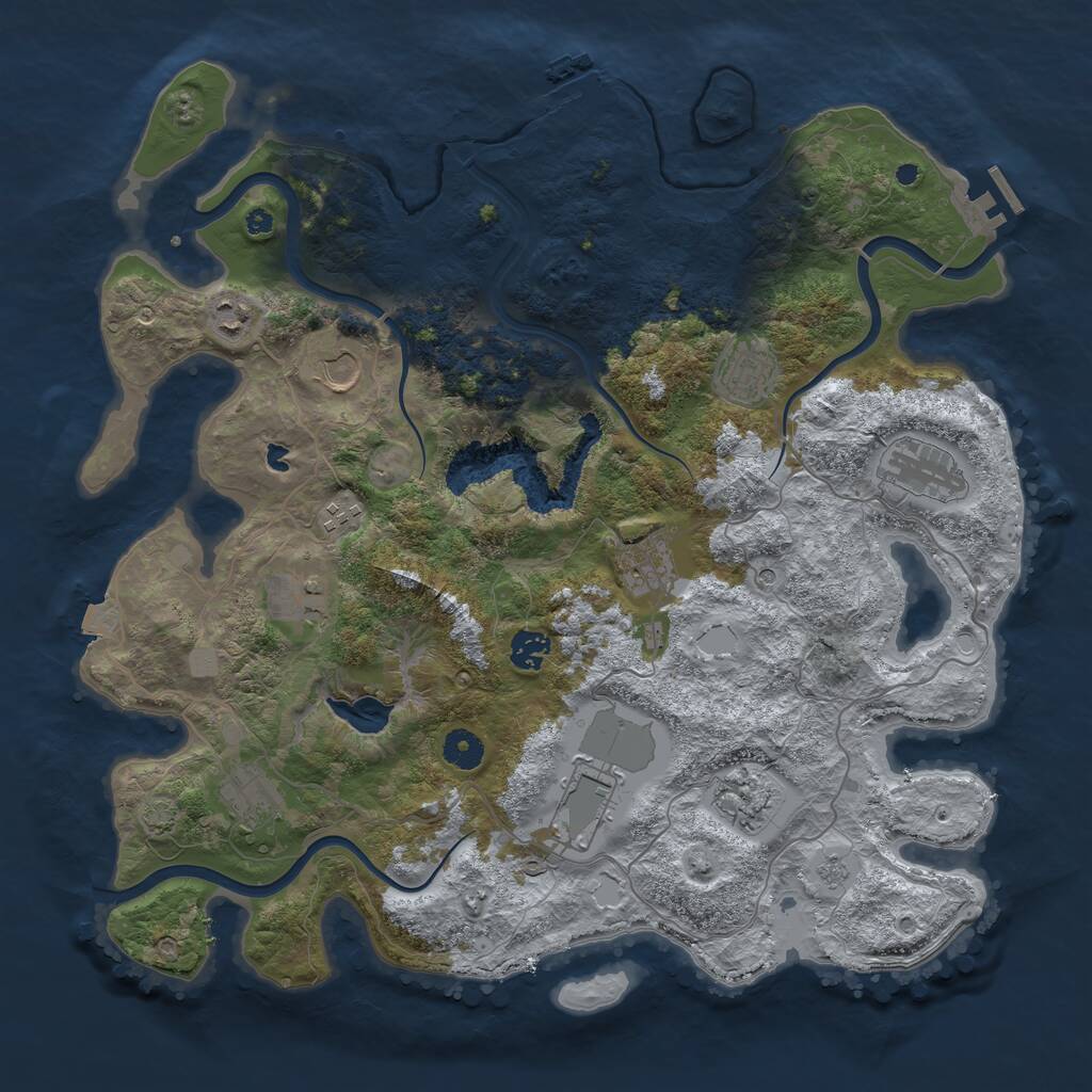 Rust Map: Procedural Map, Size: 4100, Seed: 700261, 17 Monuments