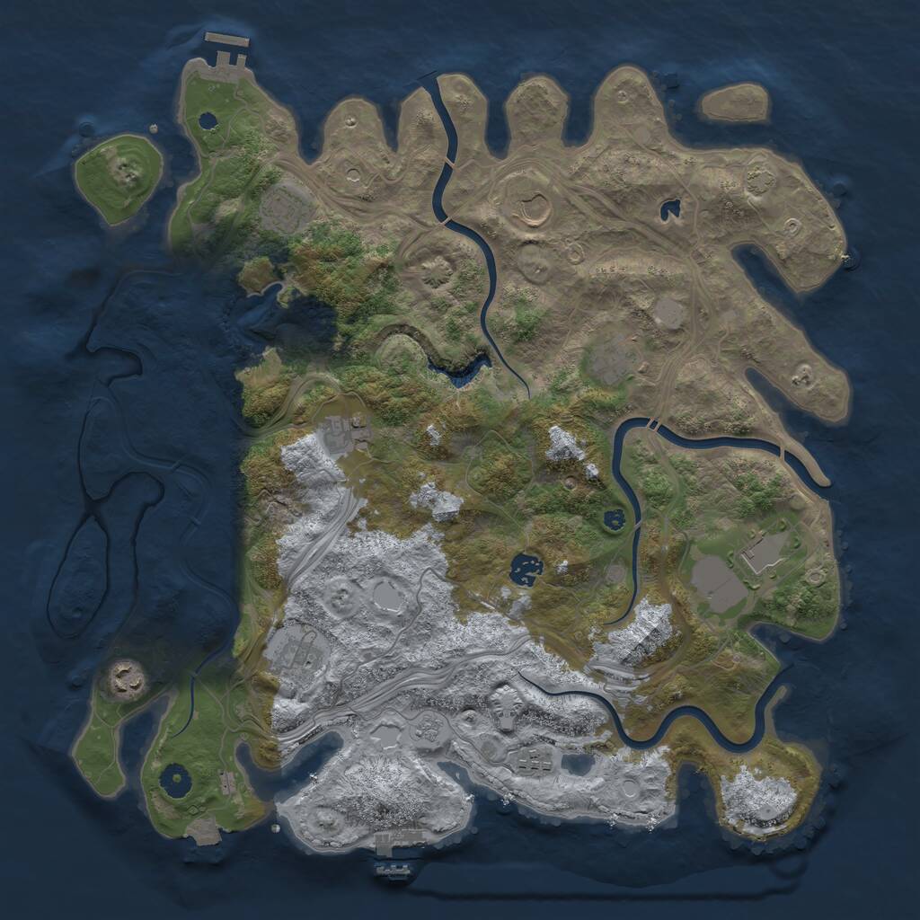 Rust Map: Procedural Map, Size: 4250, Seed: 605189, 15 Monuments