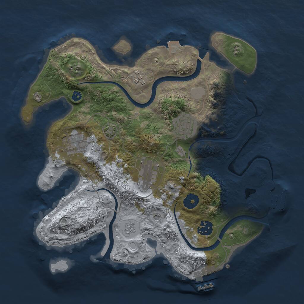 Rust Map: Procedural Map, Size: 3000, Seed: 97633773, 11 Monuments