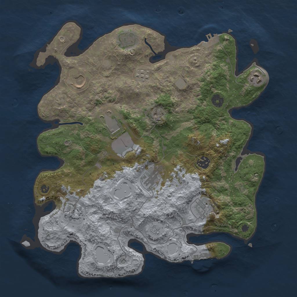Rust Map: Procedural Map, Size: 3550, Seed: 118155, 18 Monuments